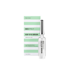 BIOEFFECT EGF Eye Serum rollerball applicator delivers a cooling depuffing effect.