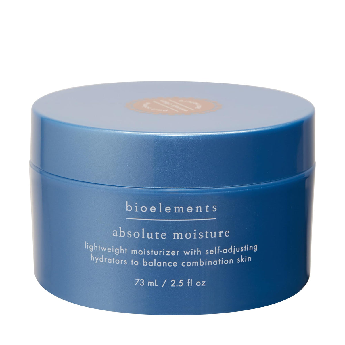 Bioelements Absolute Moisture jar closeup shows a lightweight cream delivering balanced hydration.