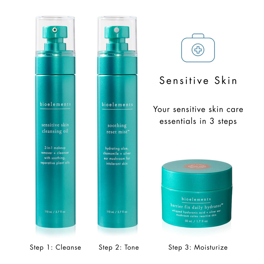 Bioelements nighttime routine with Barrier Fix implies daily barrier support