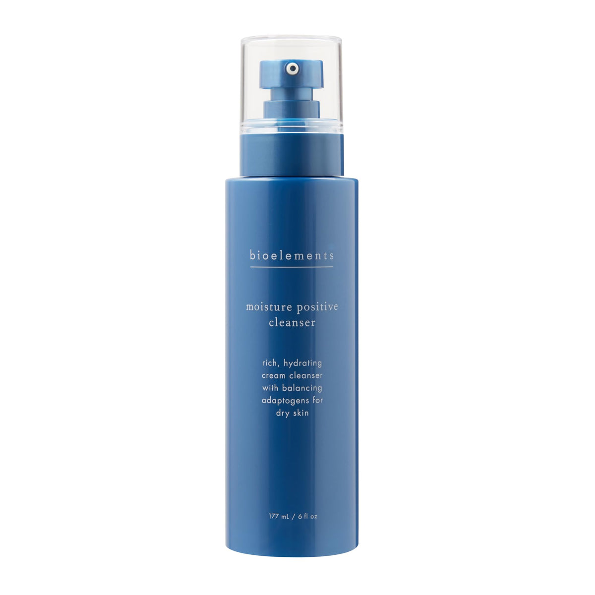 Bioelements Moisture Positive Cleanser bottle shot shows rich cream texture for dry skin comfort