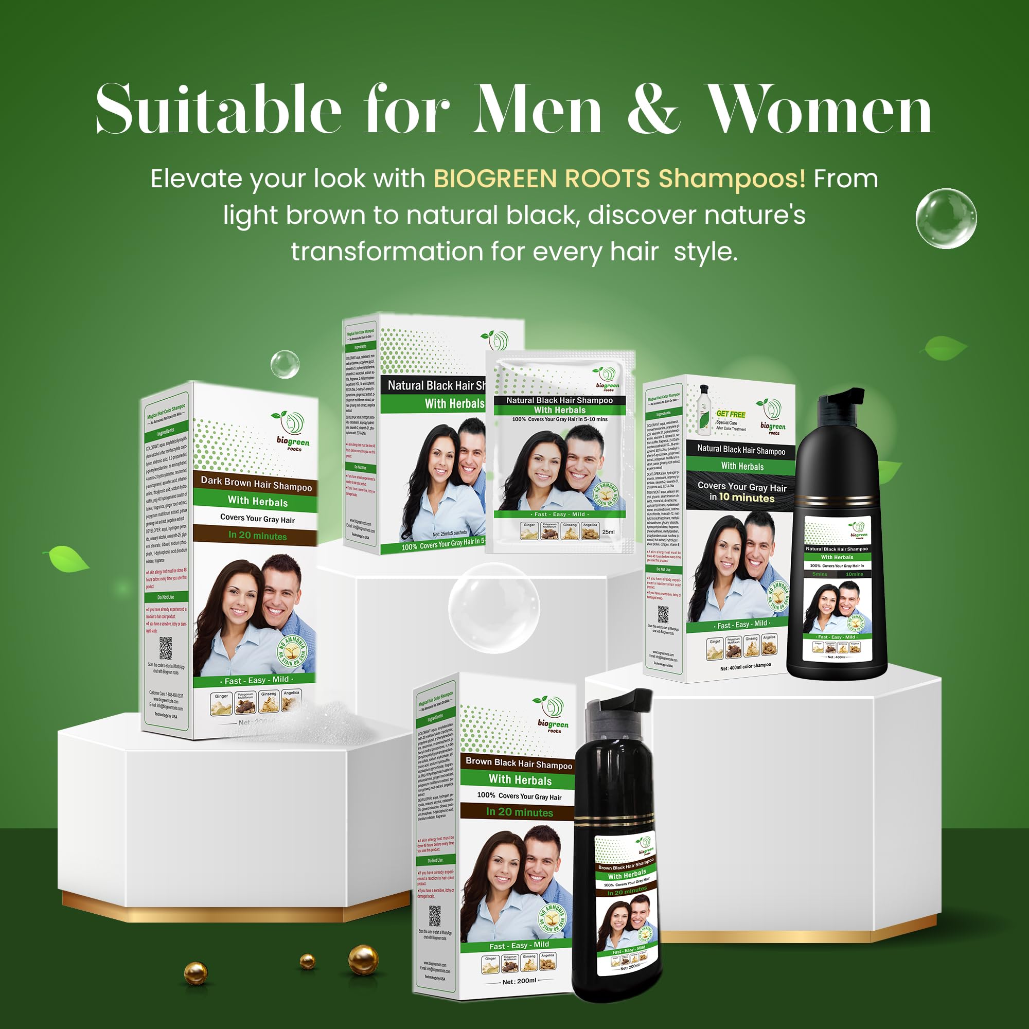 Biogreen Roots 200 ml bottle packaging and usage.
