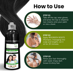 BIOGREEN ROOTS application on dry hair for color refresh
