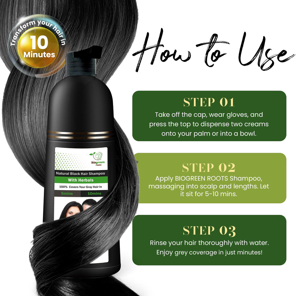 Biogreen Roots easy 20-minute application on dry hair.