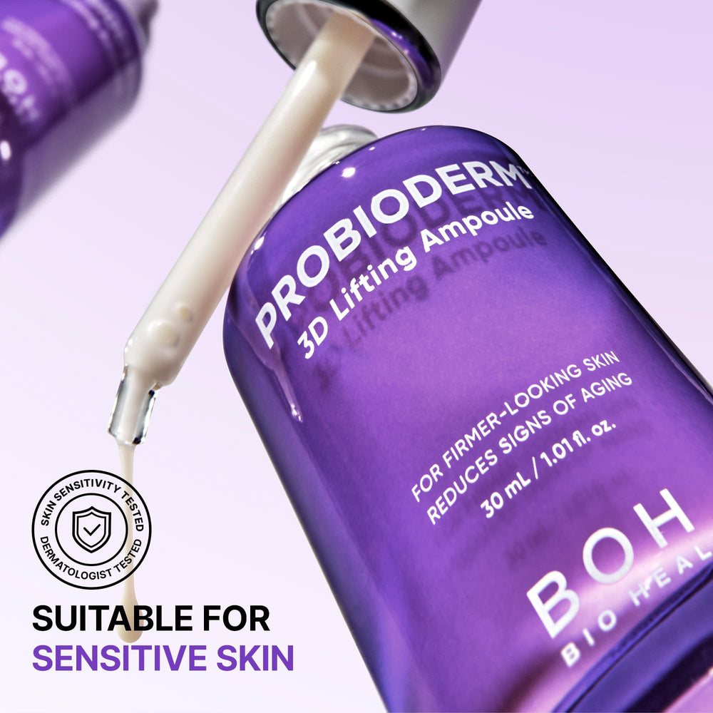 BIOHEAL BOH Probioderm 3D Lifting Ampoule packaging box signaling luxury spa-like experience.