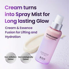 BIOHEAL BOH Probioderm 3D Lifting Cream Mist applied to the face delivers refreshing hydration.