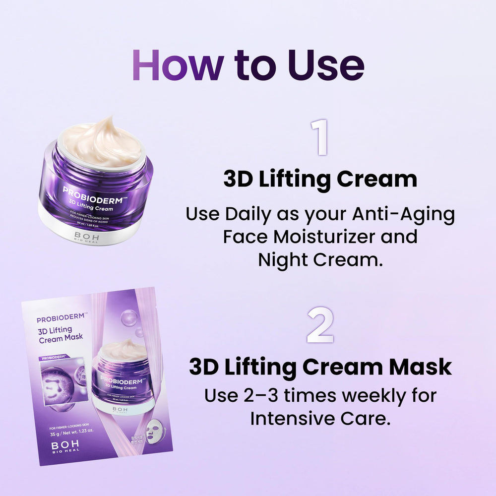 BIOHEAL BOH PROBIODERM application ritual demonstrates cleansing and lift prep