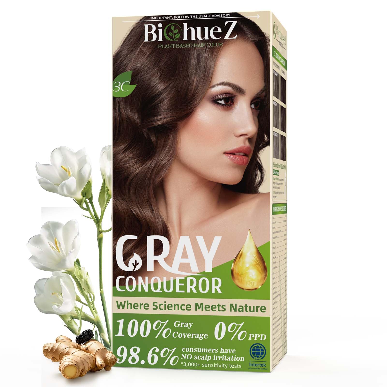 BioHueZ permanent chocolate brown kit for at-home color perfection