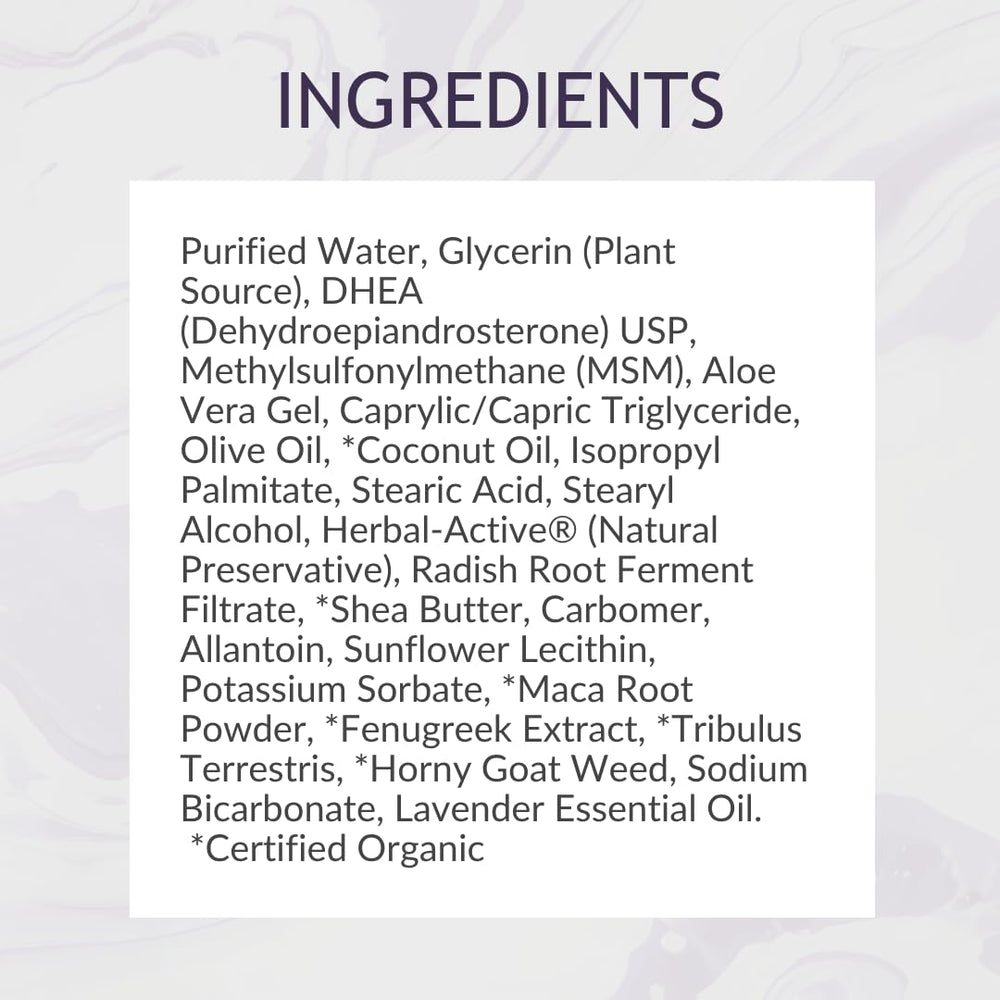 BIOLABS PRO DHEA cream with organic fenugreek and maca root ingredients