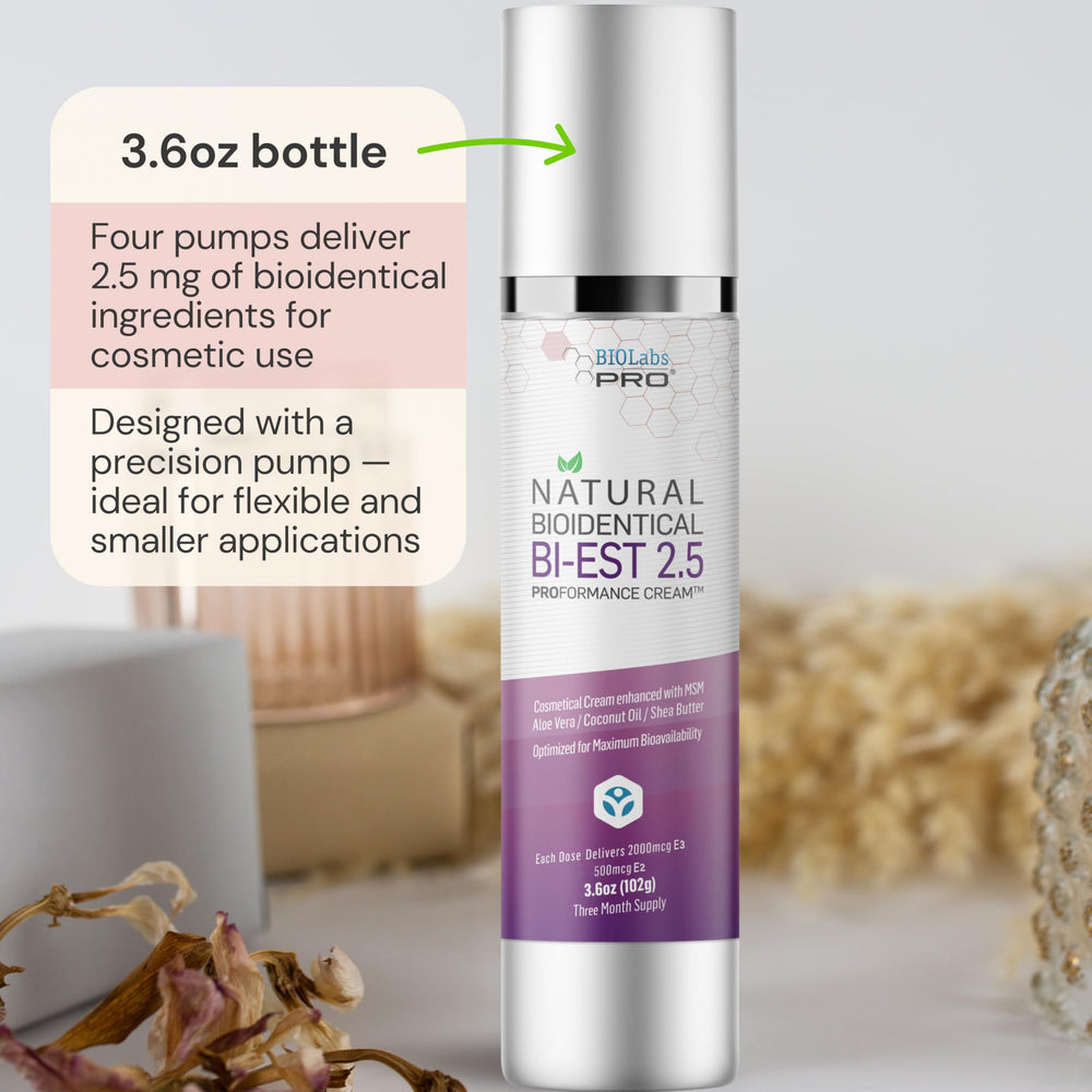 BIOLABS PRO Estro Cream silk texture—smooth absorption for quick daily application.