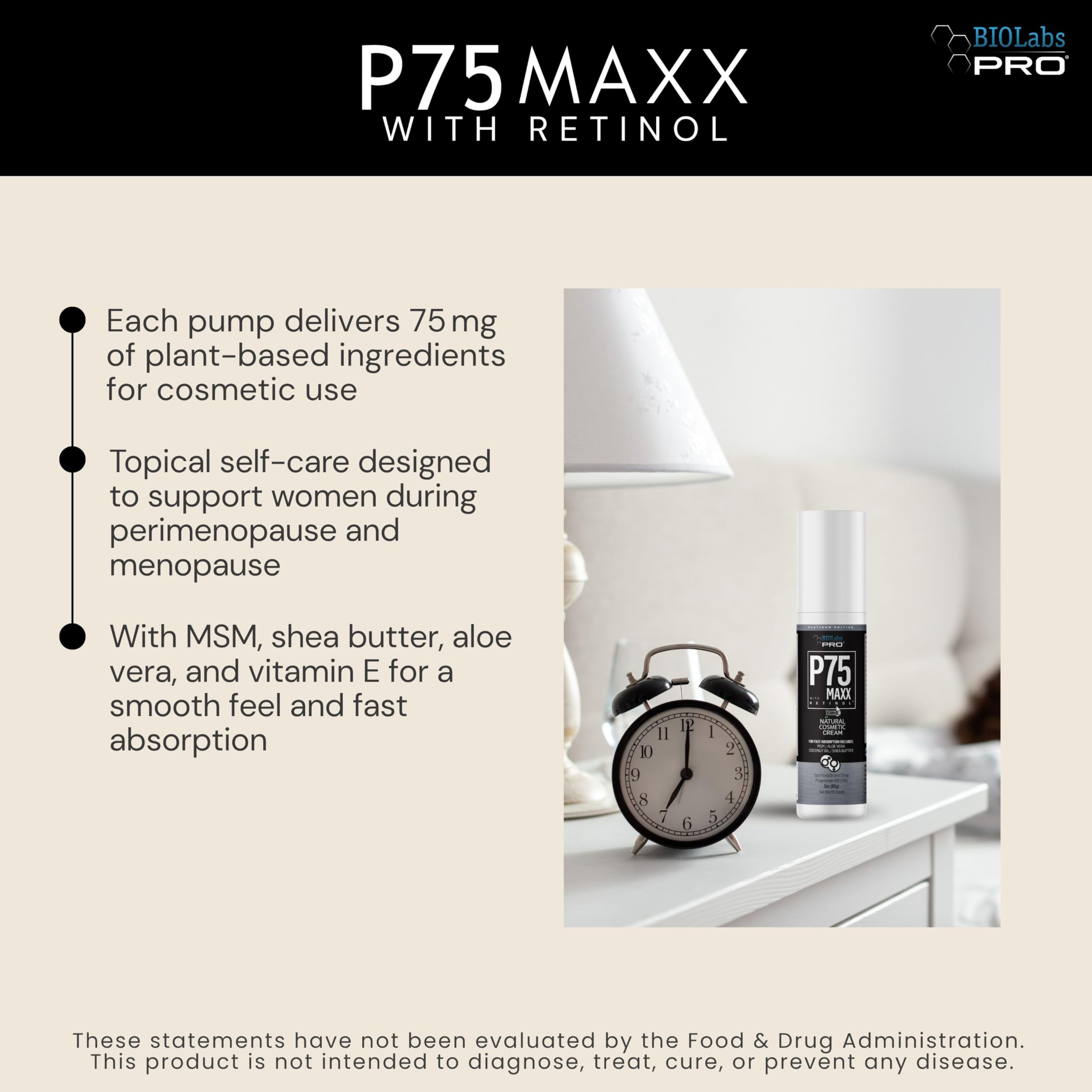 BIOLABS PRO Progest Cream texture image highlights silky absorption for easy daily use.