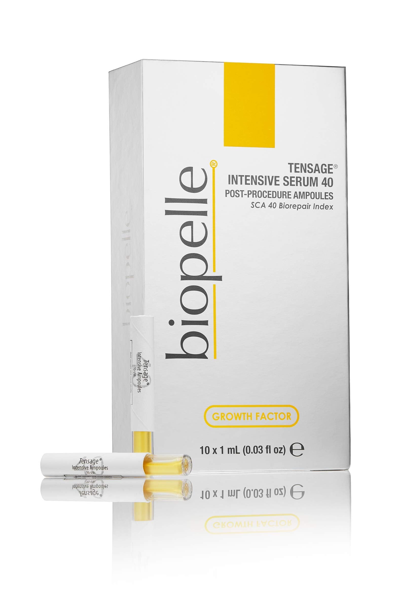 Biopelle Tensage Intensive Serum 40 ampoule pack for post-procedure support and renewal.