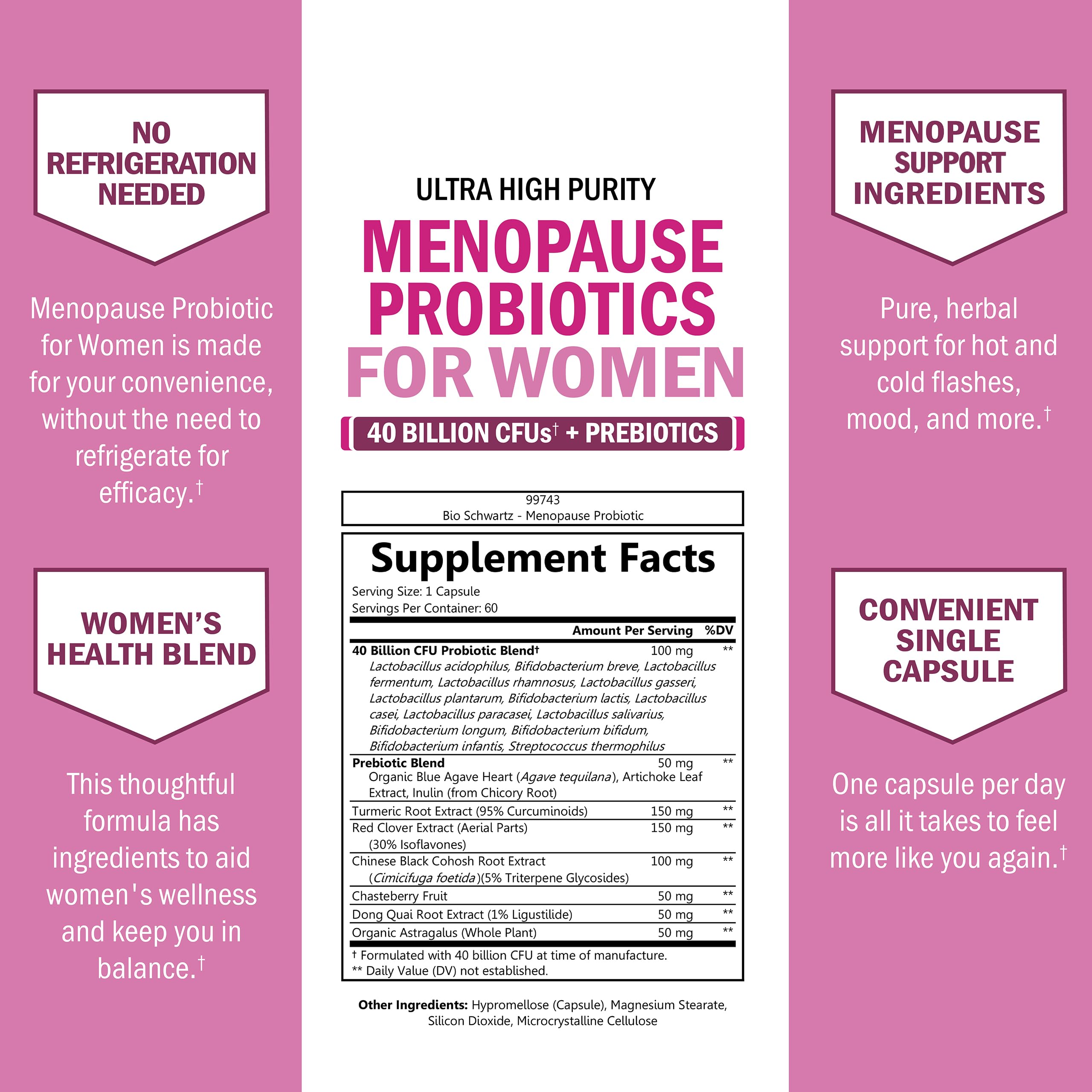 BioSchwartz capsule for hot flash support during menopause