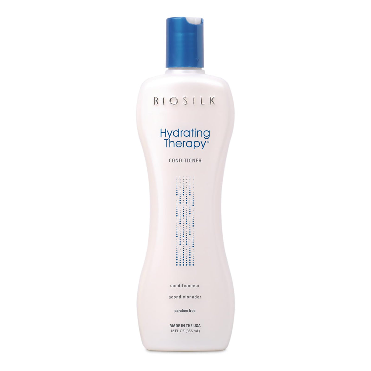BioSilk Hydrating Conditioner bottle promises smooth, moisturized hair.