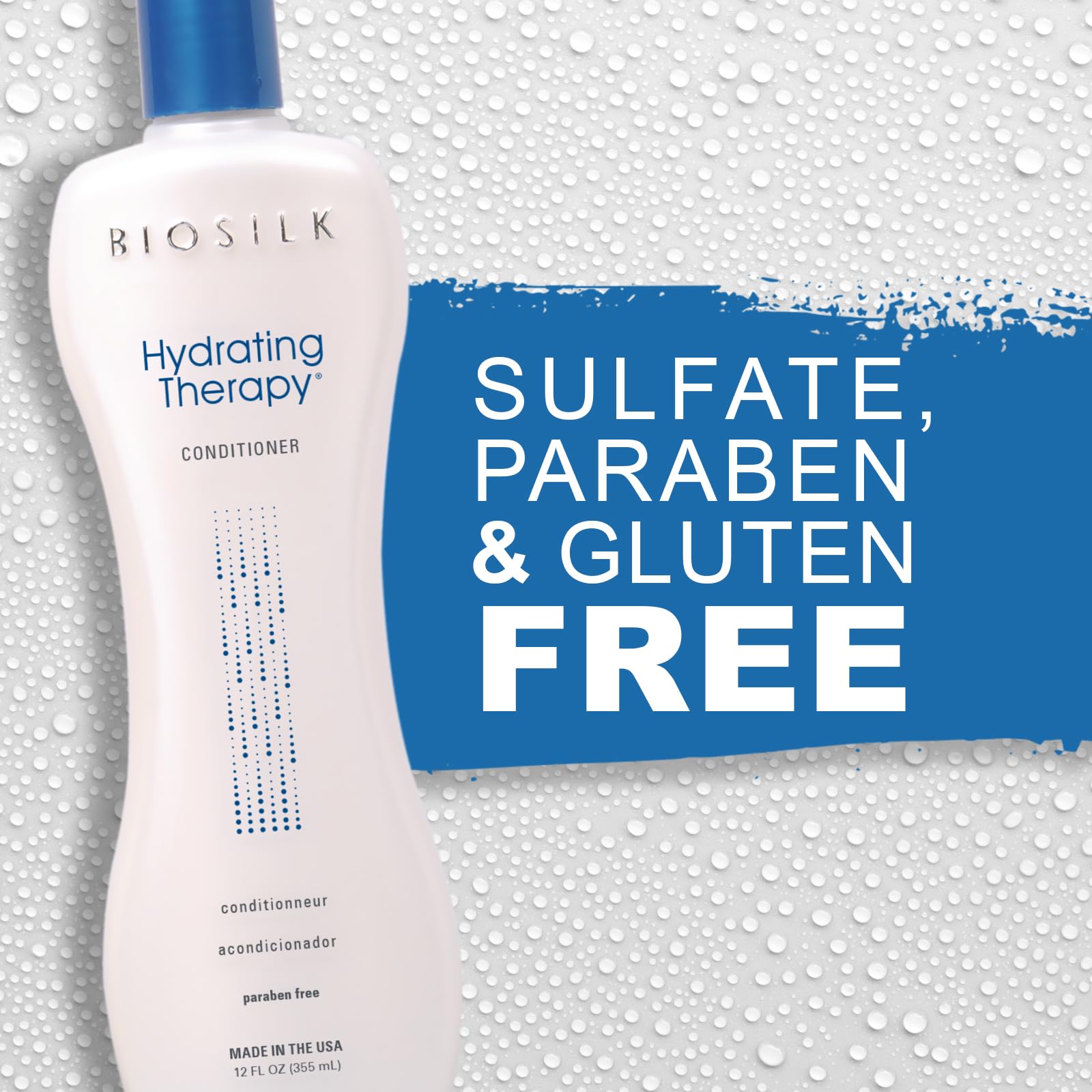 BioSilk Hydrating Conditioner on damp hair provides shine and manageability.