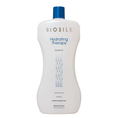 BioSilk Hydrating Shampoo bottle showing moisture and shine.