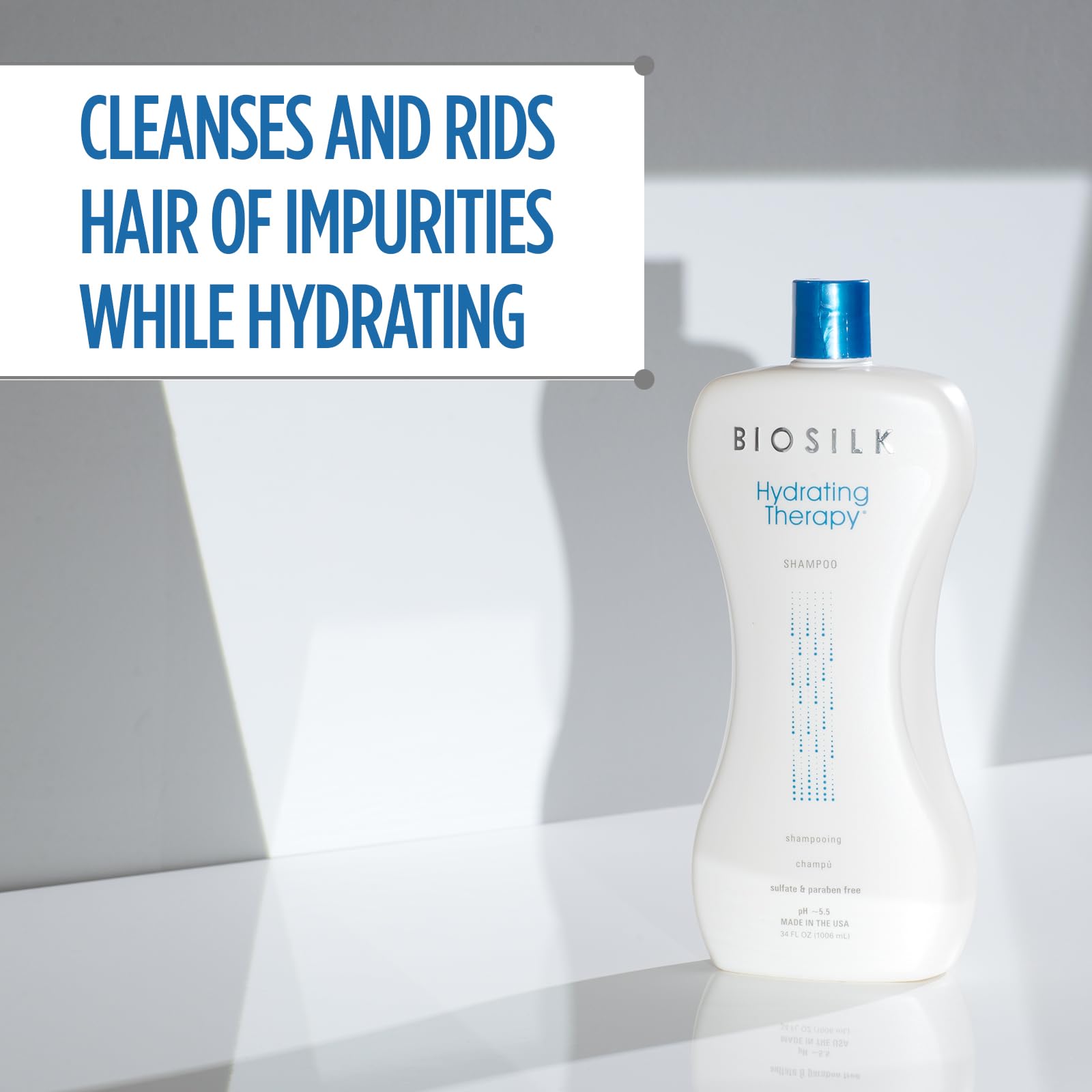 BioSilk Hydrating Shampoo lather demonstrates gentle cleansing.