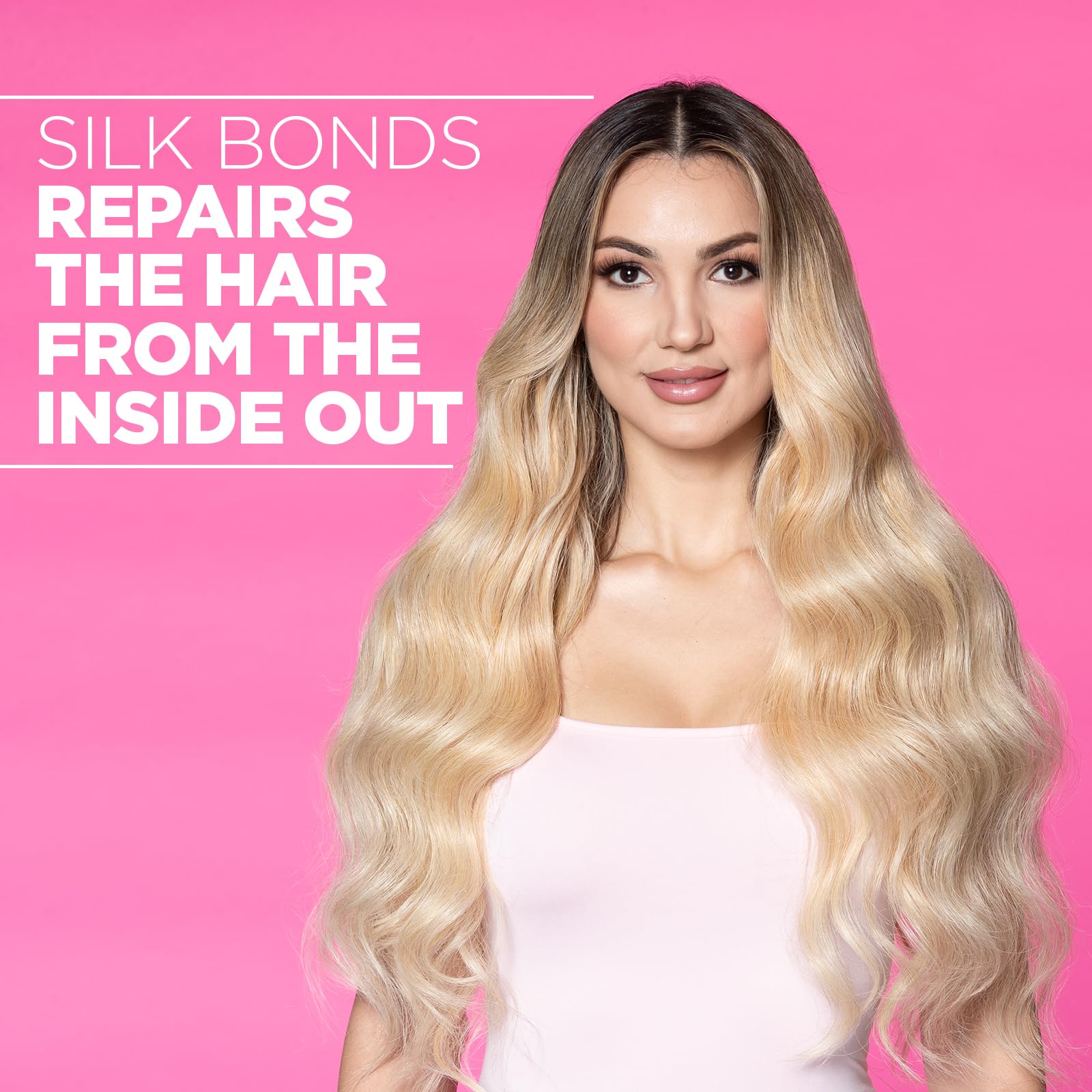 BioSilk Irresistible silk therapy bottle pour suggests quick moisture delivery