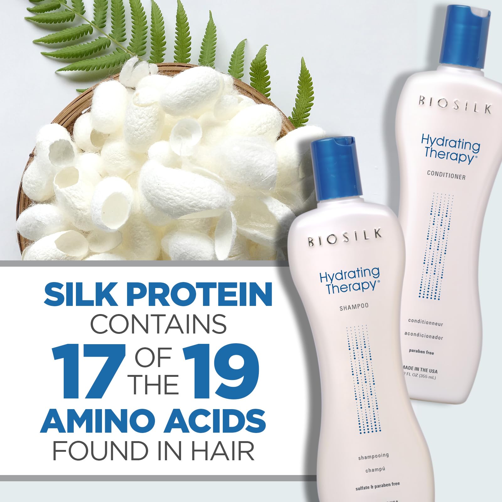 BioSilk Silk Therapy finish image conveys shiny smooth ends