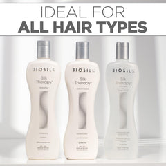 BioSilk Silk Therapy kit box showing three-piece routine for haircare.