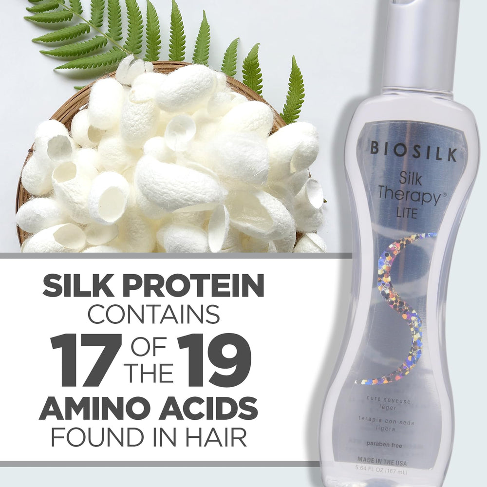 BioSilk Silk Therapy Lite packaging box highlights sulfate-free paraben-free cruelty-free formula
