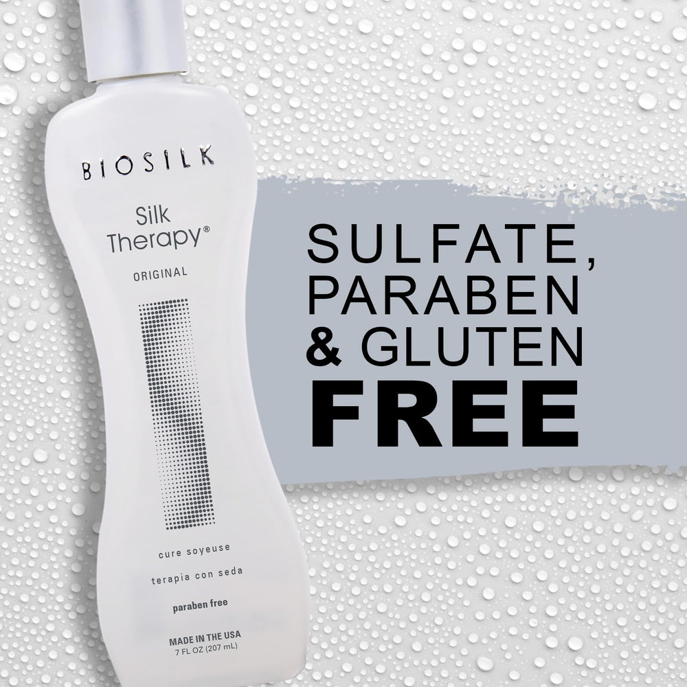 BioSilk Silk Therapy Original before-and-after look shows smoother, shinier hair