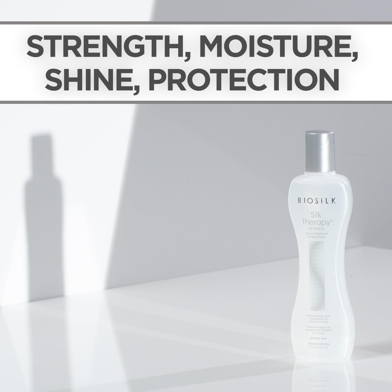 BioSilk Silk Therapy Original hair shine and smoothness on healthy-looking strands