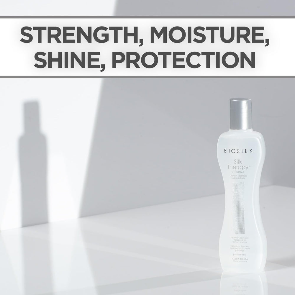 BioSilk Silk Therapy Original hair shine and smoothness on healthy-looking strands