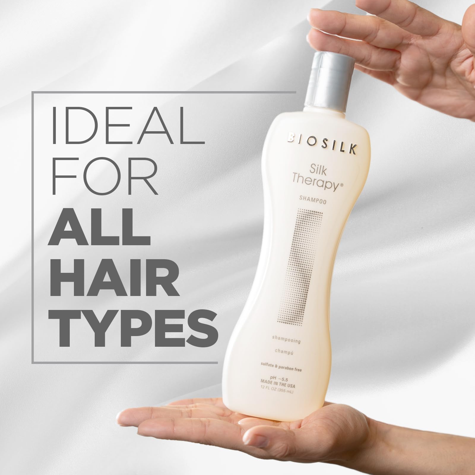 BioSilk Silk Therapy Shampoo after-wash hair looks silky and smooth.