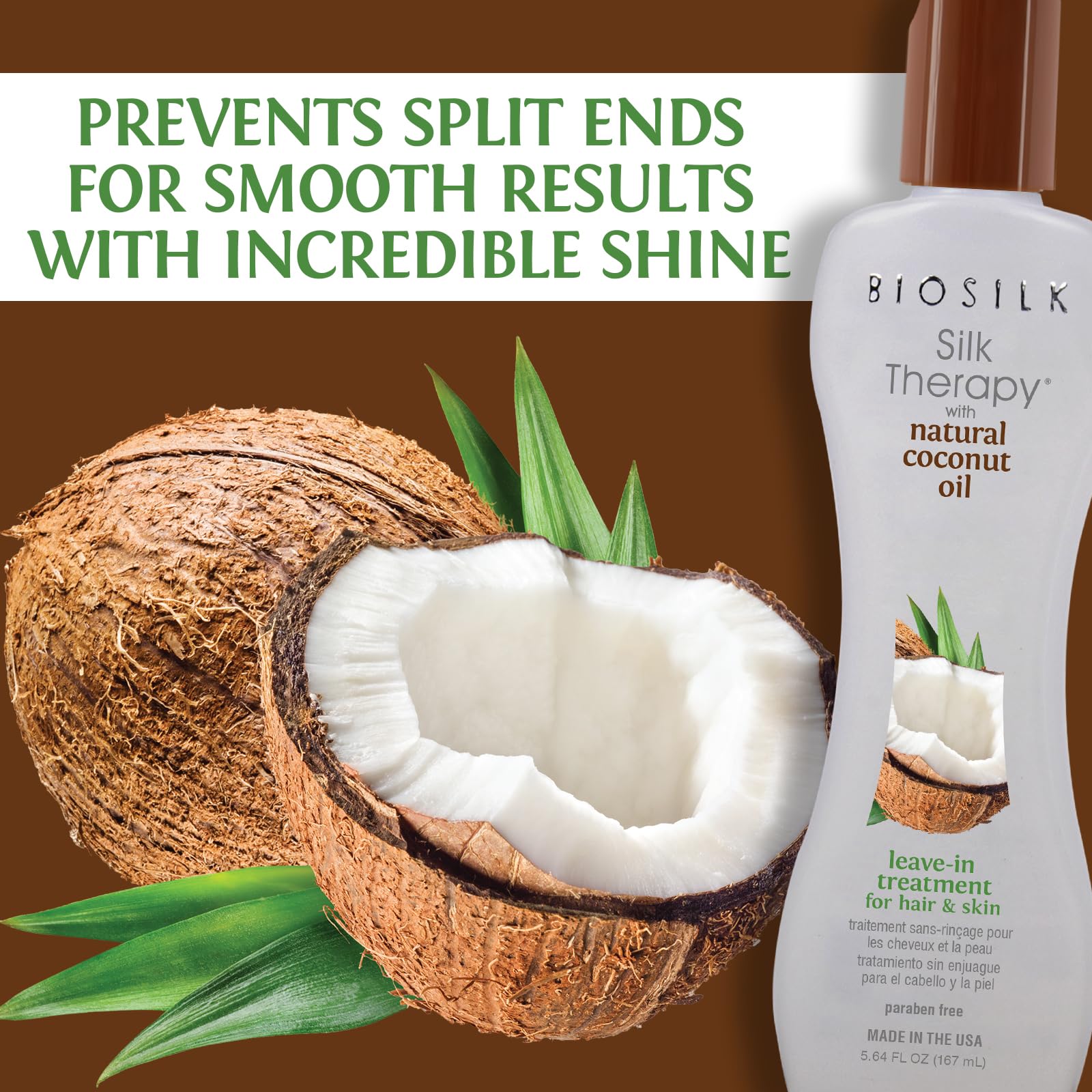 BioSilk Silk Therapy shine on ends showcases radiant, healthy-looking strands.