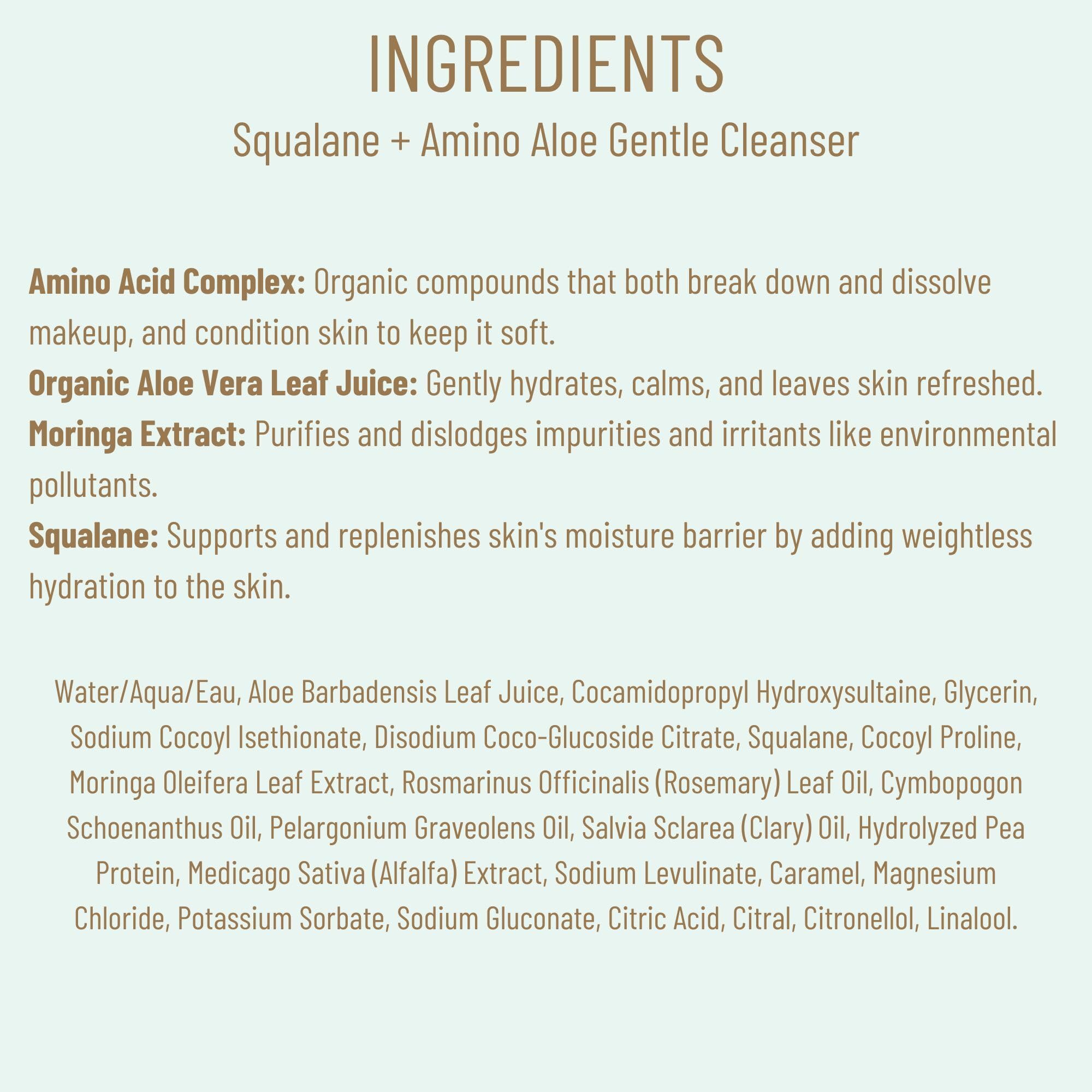 BIOSSANCE cleanser rinse leaves skin refreshed and hydrated.
