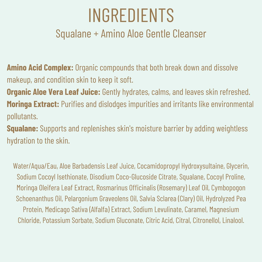 BIOSSANCE cleanser rinse leaves skin refreshed and hydrated.