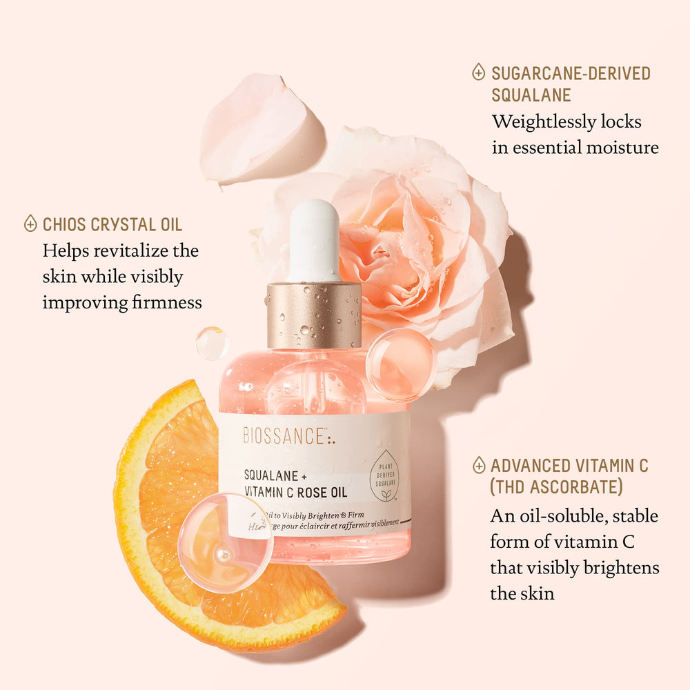 BIOSSANCE Damascus rose bloom evokes luxurious aroma and radiance.