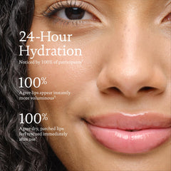 BIOSSANCE Pro-Peptide Lip Perfector on lips highlights natural color enhancement