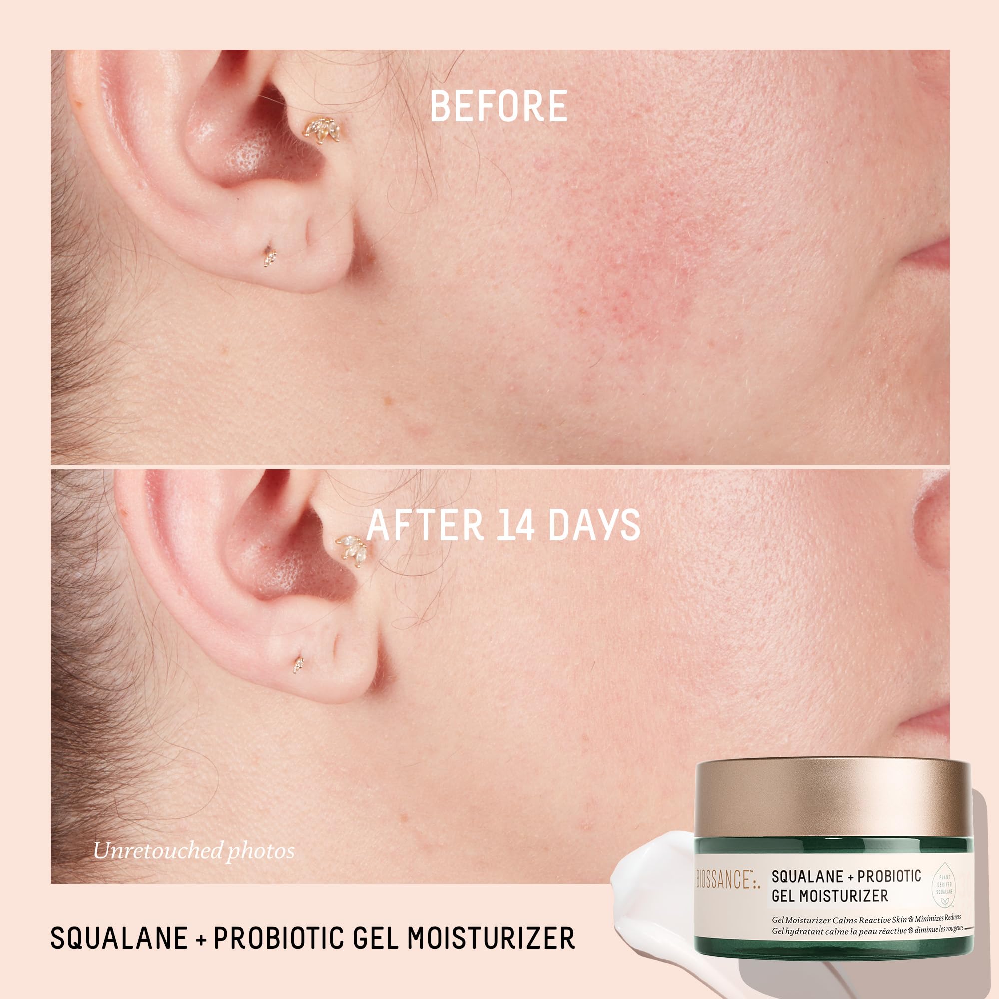 Biossance bisabolol chamomile extract close-up highlights gentle redness relief.