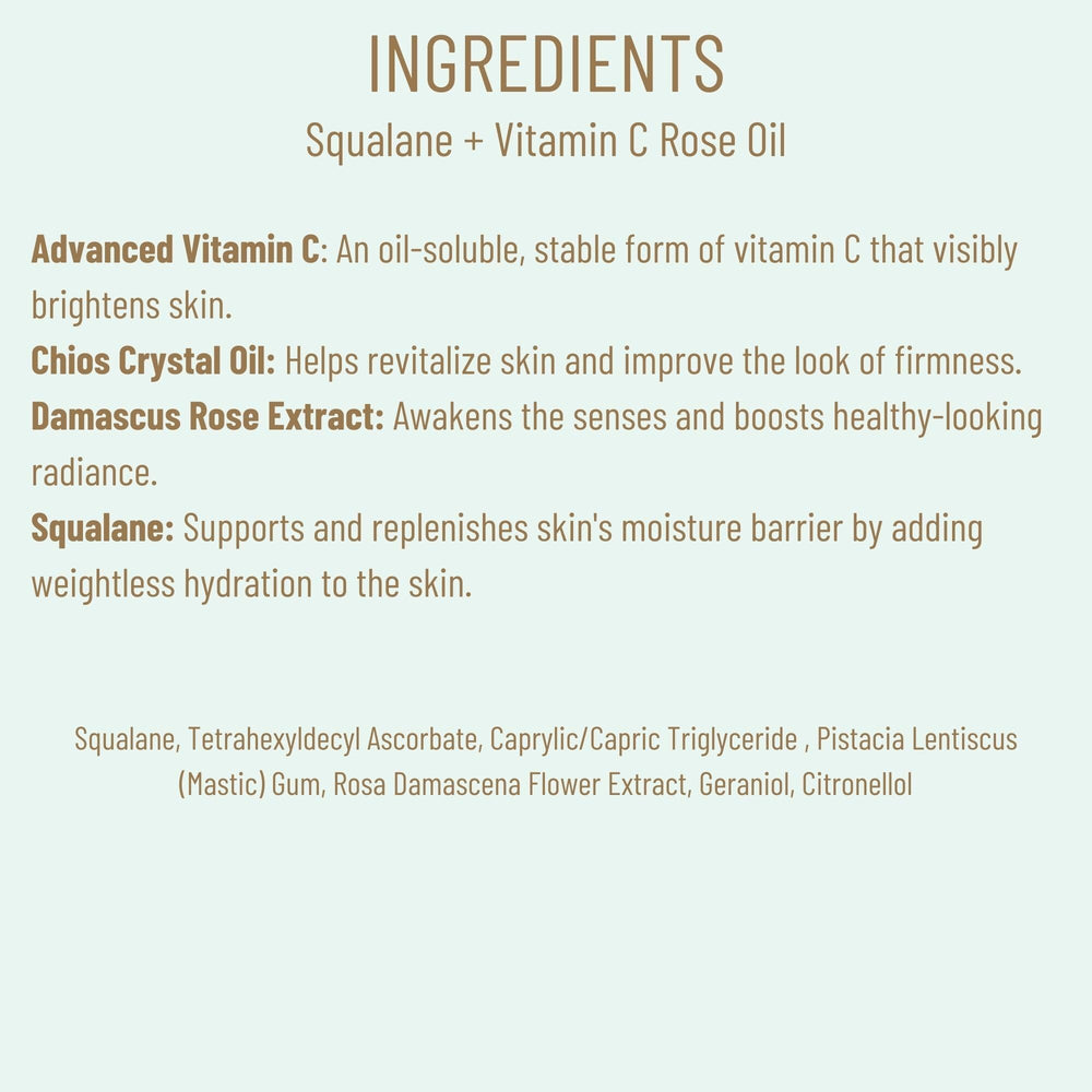 BIOSSANCE ingredient swirls feature rose extract and vitamin C.