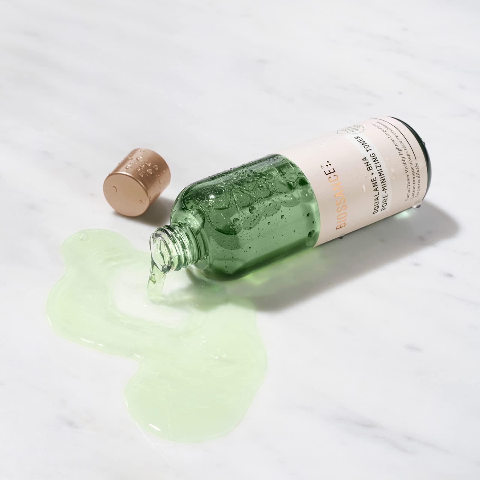 BIOSSANCE Squalane + BHA Toner citrus lime close-up for refined texture.