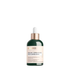 BIOSSANCE serum bottle highlighting squalane and copper peptides for hydrating, plumping skin.