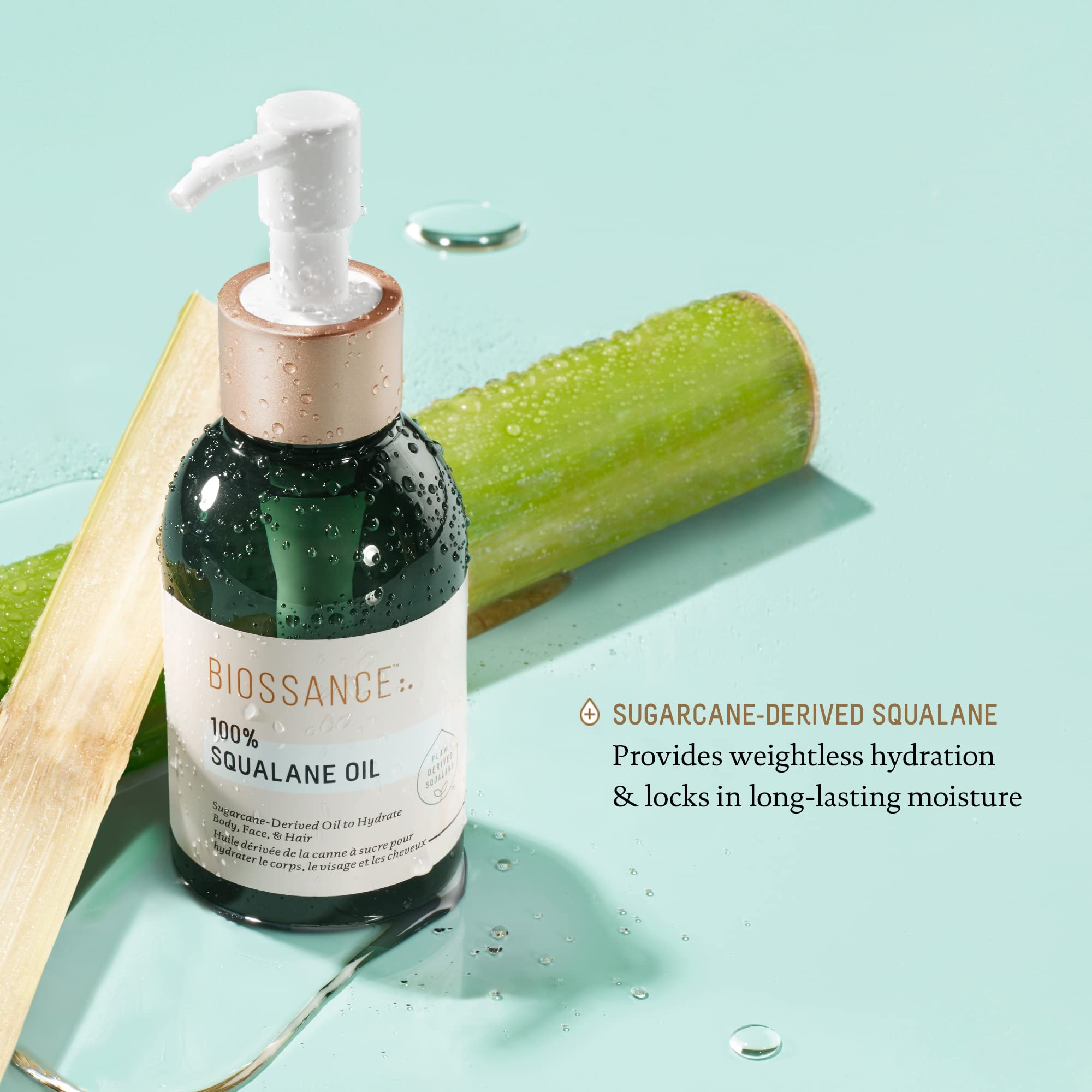 BIOSSANCE Squalane Oil for face routine application.