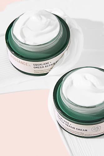 Close-up of whipped texture of BIOSSANCE Squalane + Omega Repair Cream showing fast-absorbing hydration