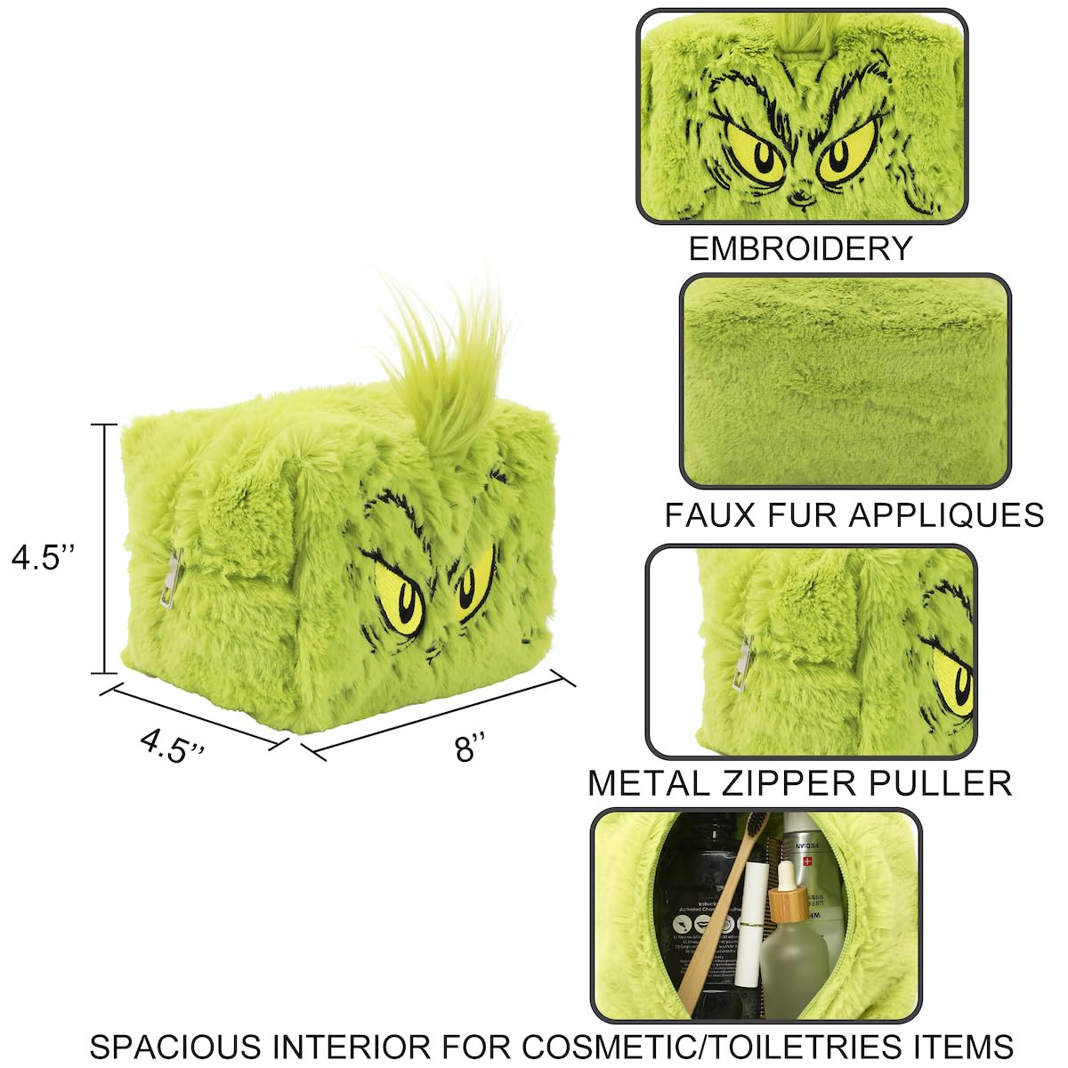 Bioworld green faux-fur material close-up highlights plush premium feel