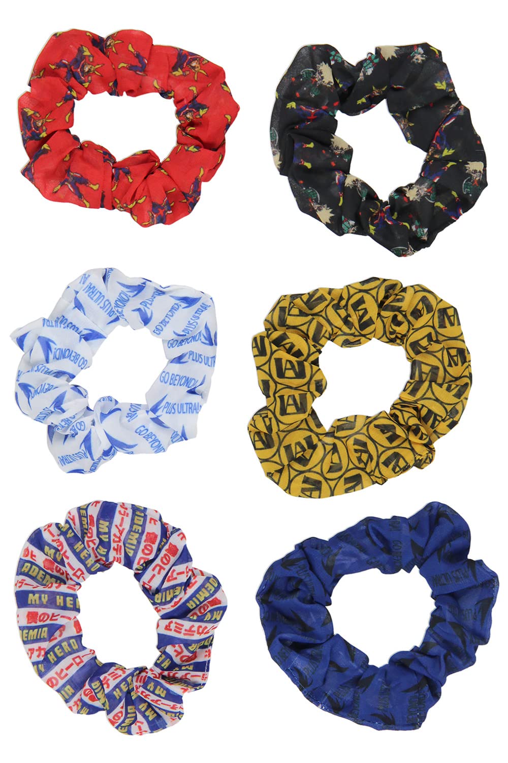 Bioworld MHA scrunchies blue go beyond design for secure ponytails