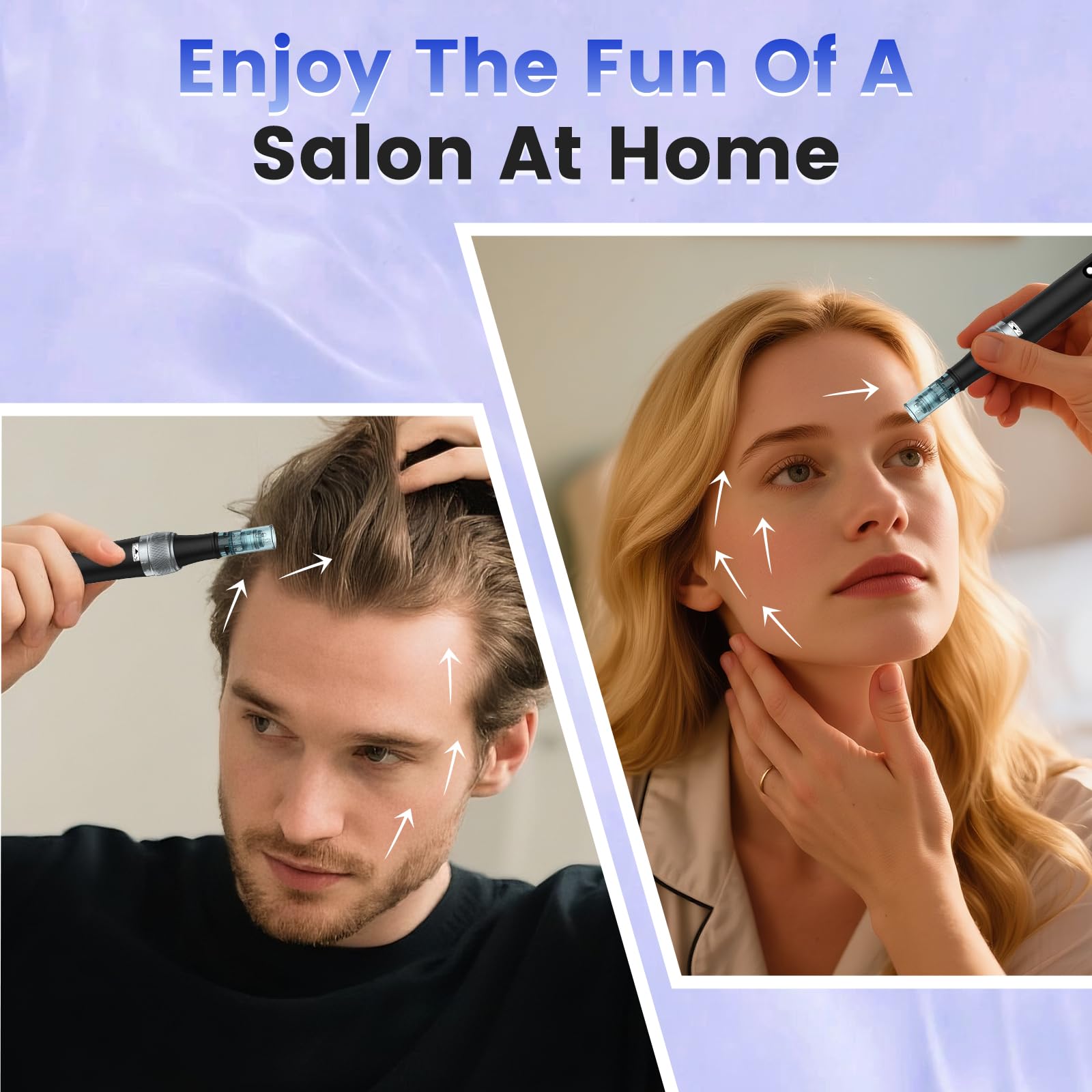Bird Here Derma Roller used on hair for scalp refresh and care.