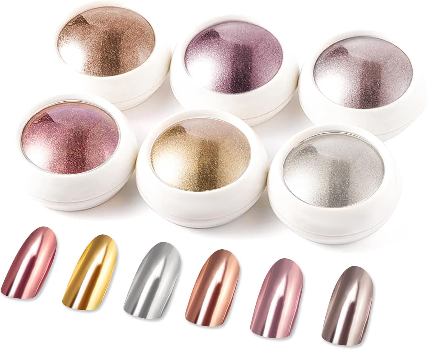 BISHENGYF gold chrome nail powder jar delivers a vivid mirror finish for nails.