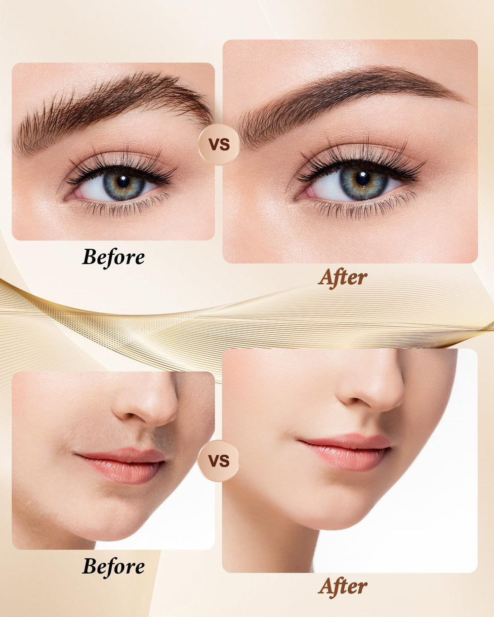 Bissuuy 2-in-1 facial remover adapts to eyebrows and delicate facial areas.