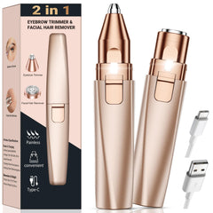 Bissuuy eyebrow trimmer with dual-ring blade close-up enables precise brow shaping and gentle hair removal.