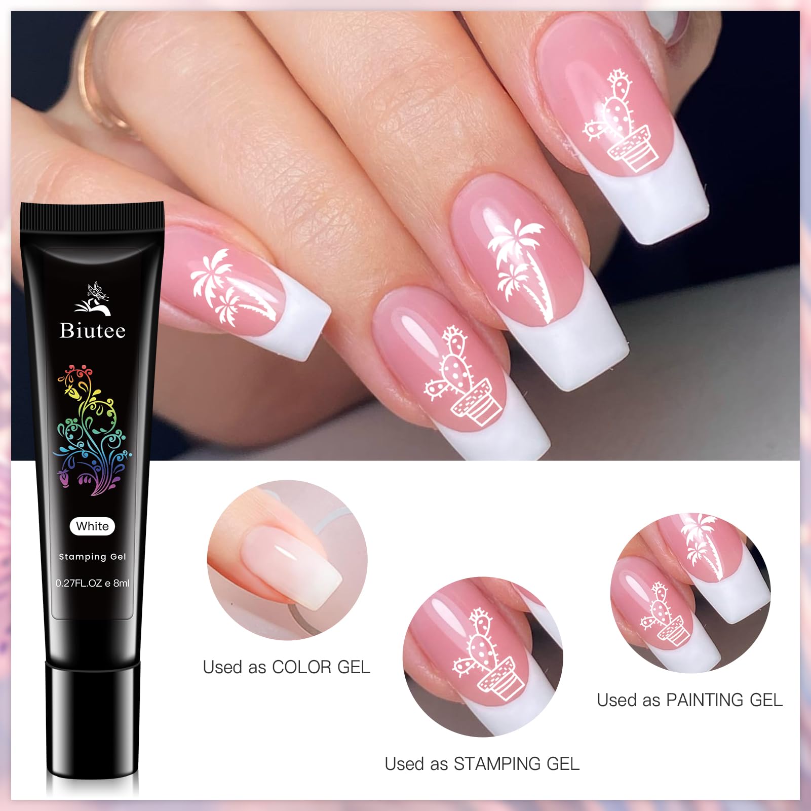 Biutee clear silicone stamper shows design placement clearly