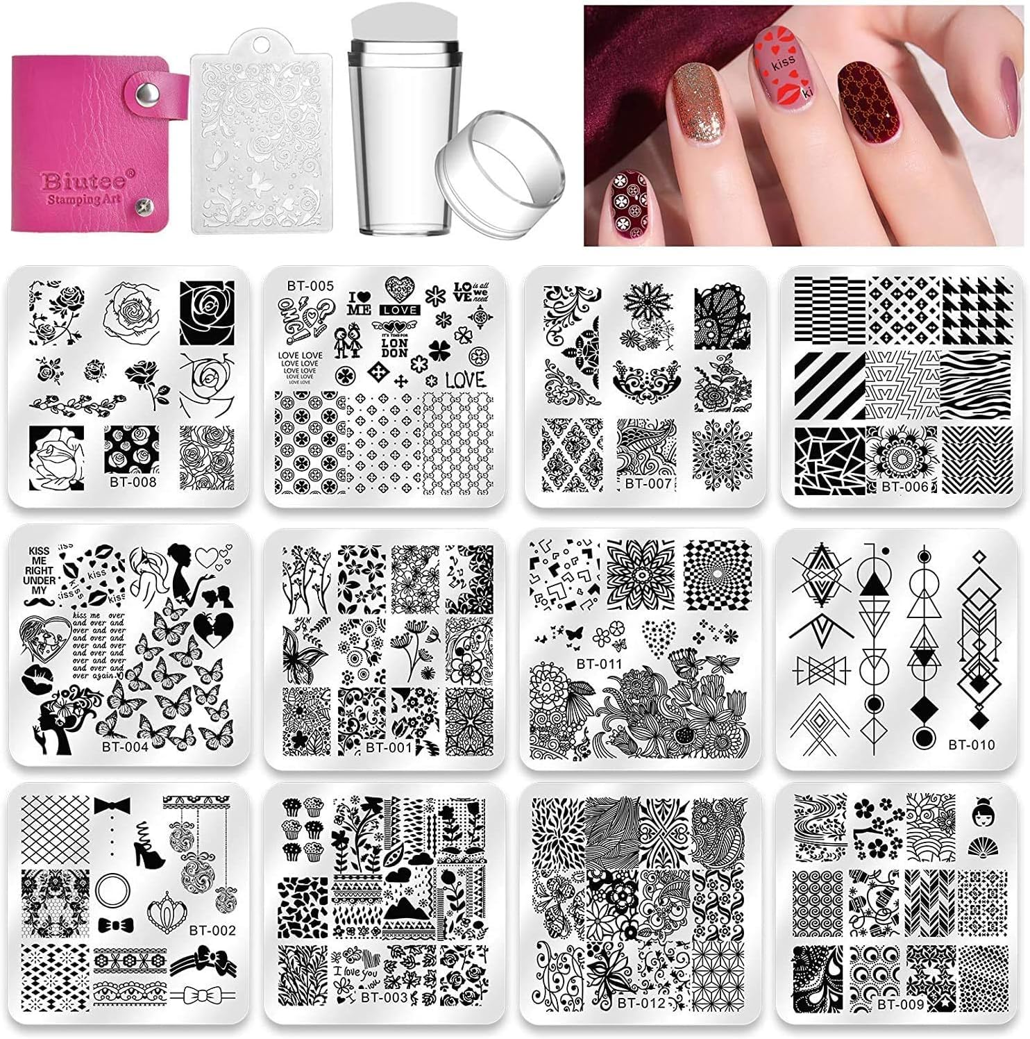 Biutee kit compatible with stamping polish for crisp transfers