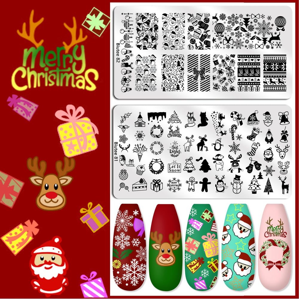 Biutee floral, lace, and holiday stamping plates for versatile art
