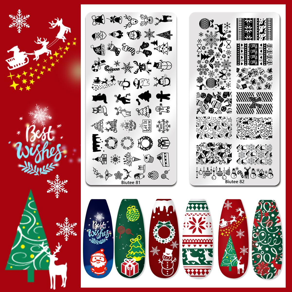 Biutee gel stamping polishes in 8 vivid shades