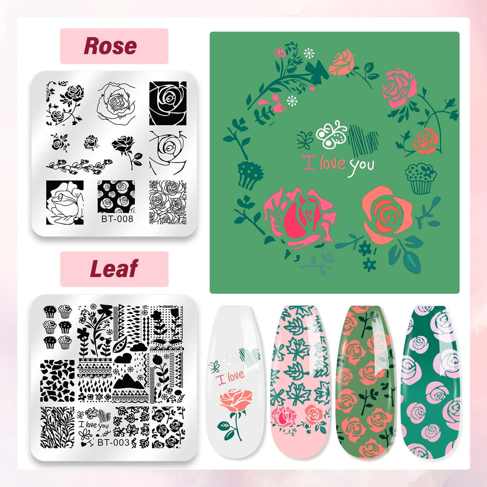Biutee nail stamping plates collection highlights animal and flower designs for versatile nail art